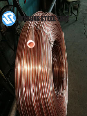 Dünnes Kupferrohr ASTM A254, Bundy-Kupfer-überzogenes Rohr Seite DC04 6*0.65mm